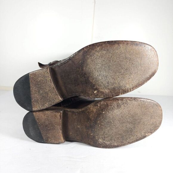 Frye Women's Phillip US 7,5B Brown Leather Buckle knee High Riding Boots - Picture 8 of 14